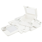 Marble Pattern Paper Cardboard Jewelry Boxes, with PVC Window, Square