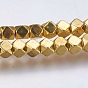 Electroplate Non-magnetic Synthetic Hematite Bead Strands, Faceted, Cube