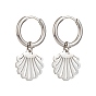 304 Stainless Steel Dangle Hoop Earrings for Women, Mixed Shape