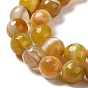 Natural Striped Agate/Banded Agate Beads Strands, Dyed & Heated, Faceted Round