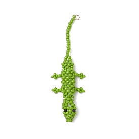 Подвески в виде геккона из стеклянных бусин, с 304 кольцами из нержавеющей стали, реальный 18 k позолоченный