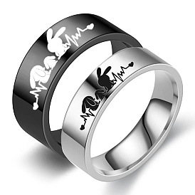 Кролик с ЭКГ-паттерном 201 Кольца из нержавеющей стали