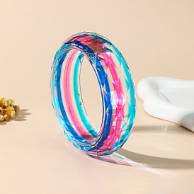 Faceted Transparent Resin Bangles for Women