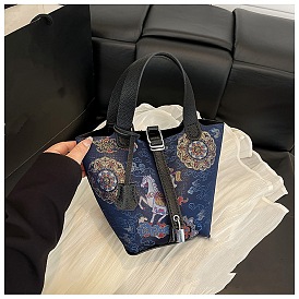DIY Chinese Print PU Leather Handbag Making Kits