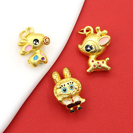 Vietnam Sand Gold Cartoon Beads Series Sika Deer Pendant DIY Handwoven Jewelry Accessories SpongeBob SquarePants