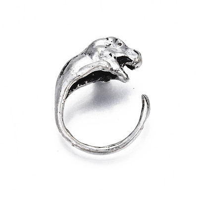 Alloy Dinosaur Open Cuff Ring for Women, Cadmium Free & Lead Free