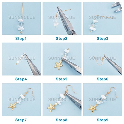 SUNNYCLUE DIY Earring Making Kits, Including Acrylic Pendants & Beads & Bead Caps, Stainless Steel & Alloy & Shell Pendants, Plastic & Quartz Crystal Beads, Brass Earring Hooks