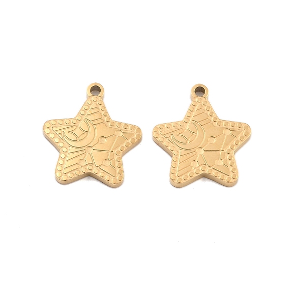 Ионное покрытие (ip) 304 подвески из нержавеющей стали, звезда с лунным шармом