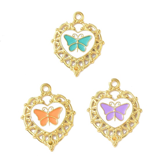 304 подвески из эмалированной нержавеющей стали со стразами, ионное покрытие (ip), сердце