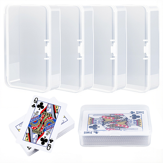 4 шт. Пластиковые коробки для хранения карт с откидными крышками, прямоугольные