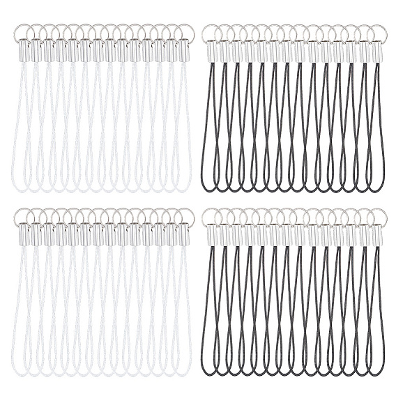 100 piezas 5 colores correas de nailon para móvil, con llavero partido de hierro, Platino