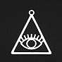 Ionenbeschichtung (IP) 201 Edelstahlanhänger, Laserschnitt, hohl, Dreieck mit Auge