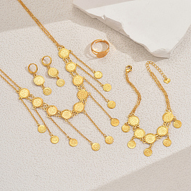 Винтажный набор украшений в этническом стиле с кисточками из латуни для женщин, браслеты и серьги и ожерелья и кольца