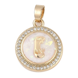 Латунные микро проложить кубического циркония подвески, cmолой, круглые