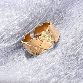 304 открытые манжеты из нержавеющей стали для женщин, ромб, ионное покрытие (ip)