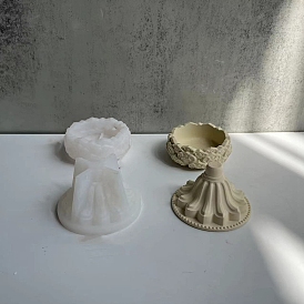 Moules de bougeoir en silicone diy, pour la fabrication de bougies parfumées, lotus