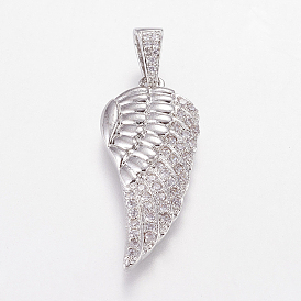 Латунные микро проложить кубического циркония подвески, крыло, никель свободный и свинец и кадмий освобождают