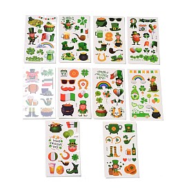 Transfer Printing Temporary Tattoos Paper Stickers Set, Saint Patrick's Day Theme, Mix Pattern