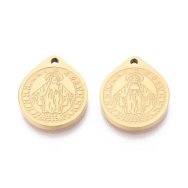 Религия 304 подвески из нержавеющей стали с изображением Девы Марии, ионное покрытие (ip)