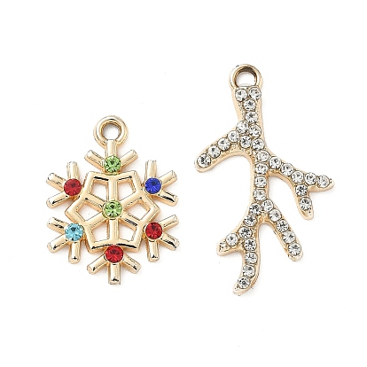 Подвески из сплава и страза, золотые