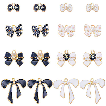 48 шт 8 стили сплава эмаль подвески, бантом