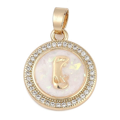 Латунные микро проложить кубического циркония подвески, cmолой, круглые