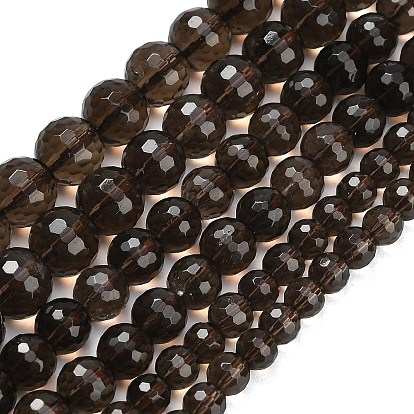 Природный дымчатый кварц нитей бисера, граненые, круглые