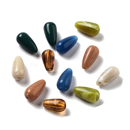 Непрозрачные акриловые бусины, два тона, слеза