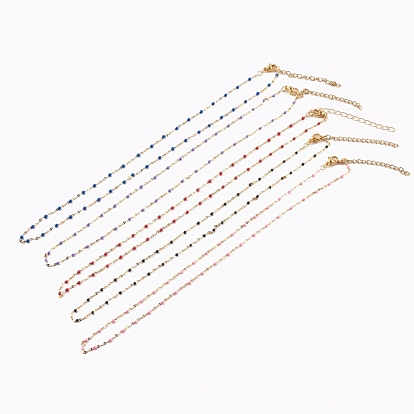 Вакуумное покрытие pvd 304 ожерелья из звеньев цепи из нержавеющей стали, с эмалью, золотые