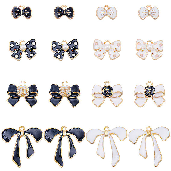 48 шт 8 стили сплава эмаль подвески, бантом