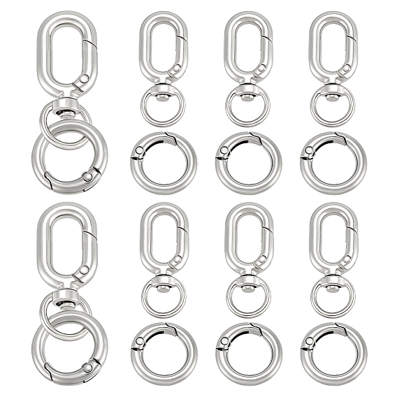 12шт. 2 комплекты поворотных застежек из сплава и пружинных колец из латуни