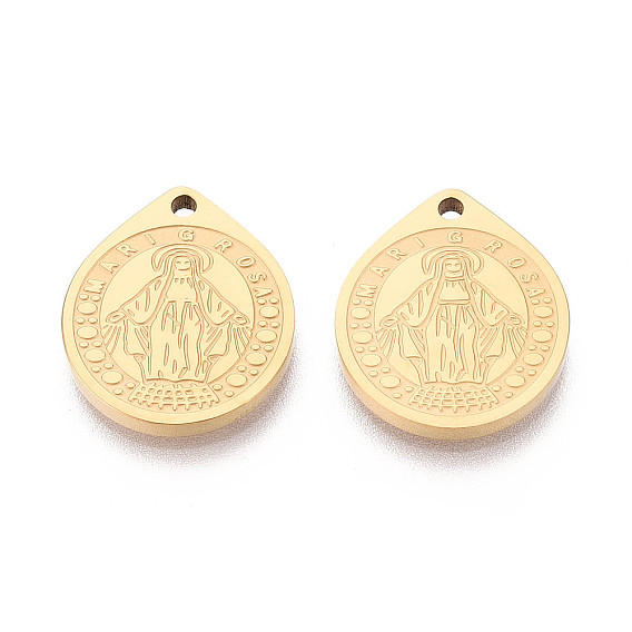 Религия 304 подвески из нержавеющей стали с изображением Девы Марии, ионное покрытие (ip)