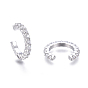 Brass Micro Pave Clear Cubic Zirconia Cuff Earrings