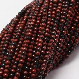 Natural Mahogany Obsidian Beads Strands, Round
