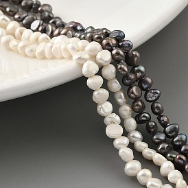 Нити из натурального культивированного пресноводного жемчуга, двух сторон полированной