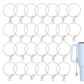 Подвеска из сплава со стразами и буквами AZ, с застежкой-карабином из сплава и витой цепочкой из латуни