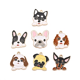 Эмалевые подвески в виде щенка животного, золотые