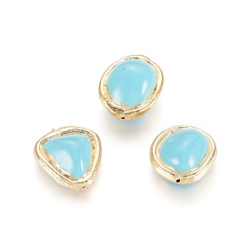 Оболочка жемчуг, с латунной фурнитурой , позолоченный край, прямоугольник / овал / треугольник