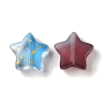 Transparent Smooth and Frosted Glass Beads, Star