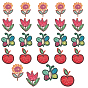 24Pcs 4 Style Transparent Acrylic Pendants, 3D Printed, Mix-Shape
