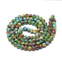Baking Painted Glass Beads Strands, Swirl Glass Beads, Round