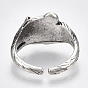 Alloy Glass Cuff Finger Rings, Wide Band Rings