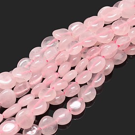 Natural Rose Quartz Nuggets Beads Strands, Tumbled Stone, 5~10x6~7x3~7mm, hole: 1mm, about 14.9 inch ~15.7 inch