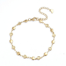 304 Stainless Steel Link Chain Bracelets, with Lobster Claw Clasps
