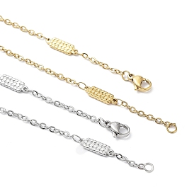 304 Stainless Steel Rectangle Link Chain Necklace