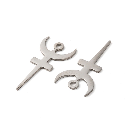 Ion Plating(IP) 304 Stainless Steel Pendant, Hades Symbol Charm