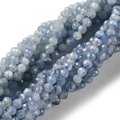 Natural Kyanite Beads Strands, Faceted Round