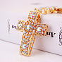 Stylish Hollow Cross Keychain with Gold Metal Pendant - #203