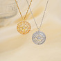 Элегантные латунные ожерелья с подвеской в форме колеса с микропаве из прозрачных кубических цирконий для женщин, идеально подходит для повседневной носки