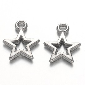 CCB Plastic Star Charms, 12.5x10x2mm, Hole: 1.5mm